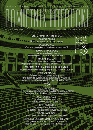 Pamiętnik Literacki 1 / 2022